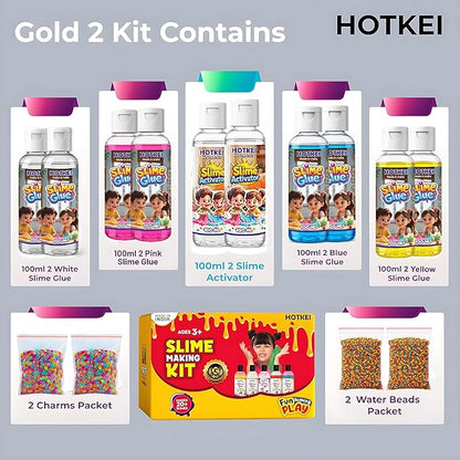 Hotkei Slime Making Kit  40+ Slimes Gold Kit Multicolor Scented Diy Toy - 100 ml Each