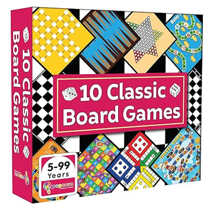 Popcorn Games & Puzzles 10 in 1 Classic Board Games for Smart Kids Help to Boost Decision Making