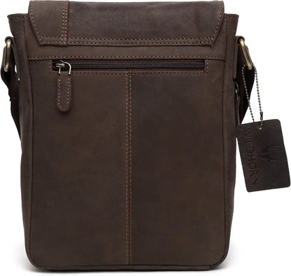 WildHorn Leather Sling Messenger Bag for Men I Multipurpose Crossbody Bag I Travel Bag with Adjustable Strap I IDIMENSION: L- 8 inch H- 10.5 inch W- 2.75 inch