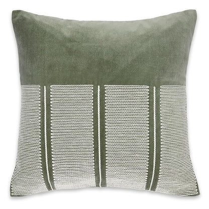Haus & kinder Decorative Embroidered Cushion Cover | Colour | Green Velvet