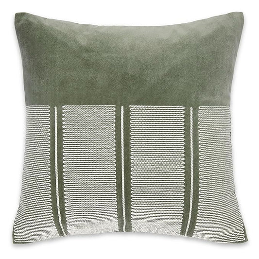 Haus & kinder Decorative Embroidered Cushion Cover | Colour | Green Velvet