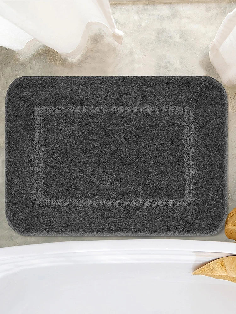 Saral Home Good Morning Mat Soft Anti-SkidColour DK.Grey