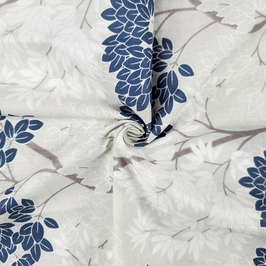 Divine Casa 144 TC 100% Cotton Bedsheet for Double Bed with 2 Pillow Cover Colour Grey Blue