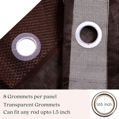 Kuber Industries Darkening Window Curtains with 8 Rings SY15ZZ Brown Colour
