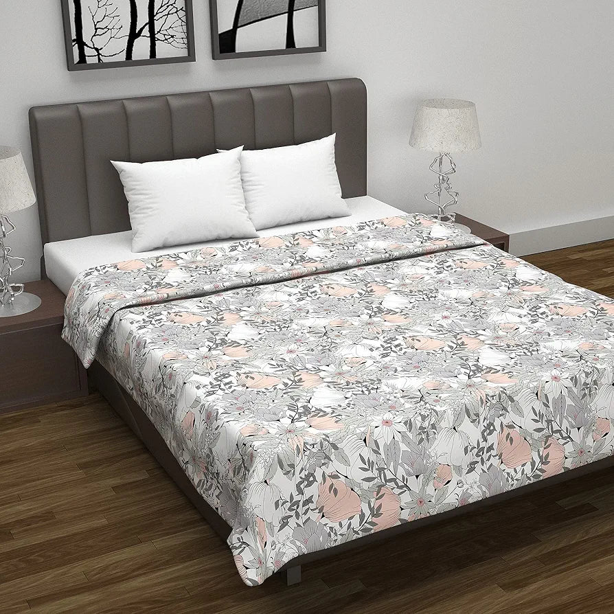 Divine Casa Floret 100% Cotton Double Dohar 120 GSM Soft & Lightweight Throw Blanket Colour Griffin