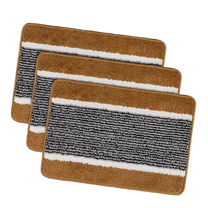 Kuber Industries Anti-Skid Water-Absorbent Door Mats for Home Micro Wings Lining Golden