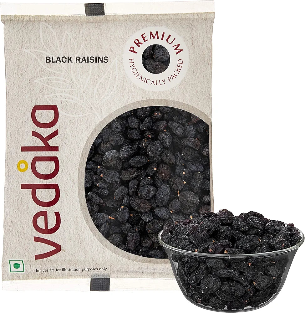 Amazon Brand - Vedaka Premium Black Raisins | Kali Kishmish | 200g