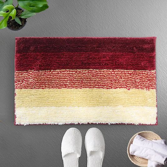 Luxe Home Super Soft Microfiber Bathroom Mat Non-Slip Bath Mat Colour Lava (Pack of 2)