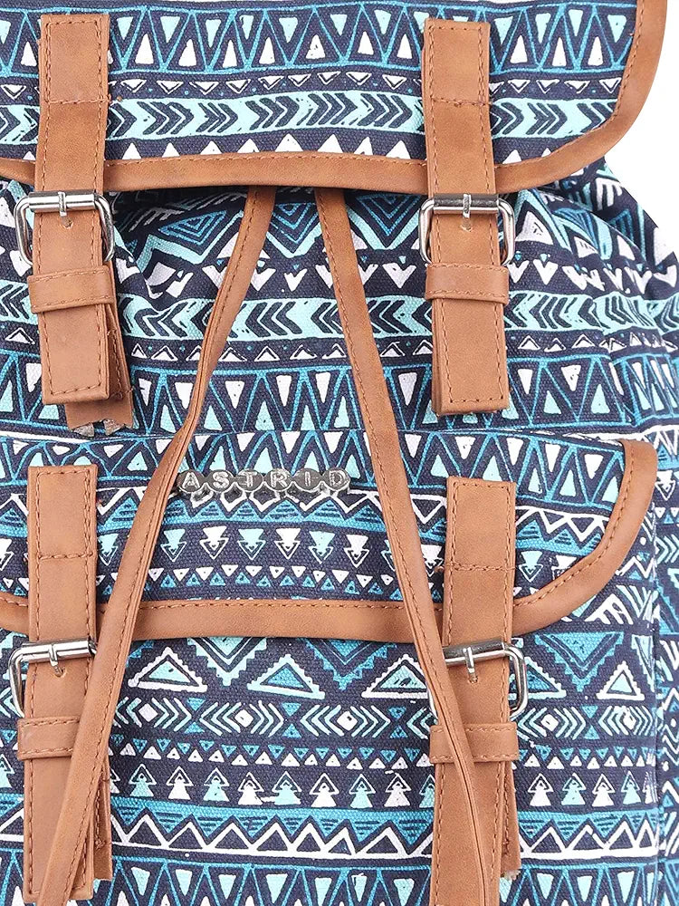 Astrid Canvas Girls Backpack Medium Size Color Blue