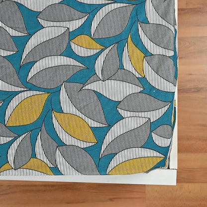 Divine Casa Floret 100% Cotton Double Fitted Bedsheet 144 TC Colour Woody Petals