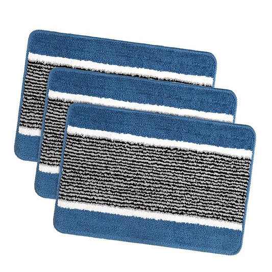 Kuber Industries Anti-Skid Water-Absorbent Door Mats for Home Micro Wings Lining Sky Blue
