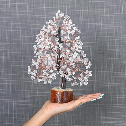 HindCraft Clear Quartz Crystal Tree Copper Wire 10-12 inch