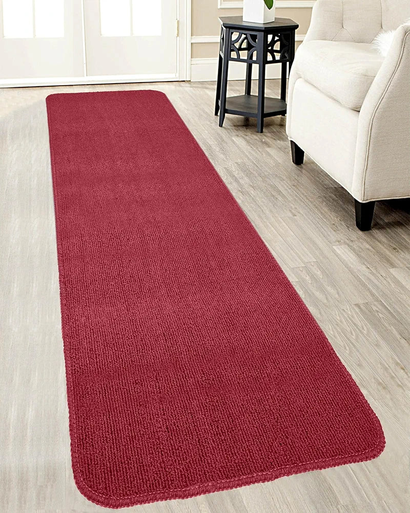 Saral Home Easy Living Maroon Polypropylene Anti Skid Runner