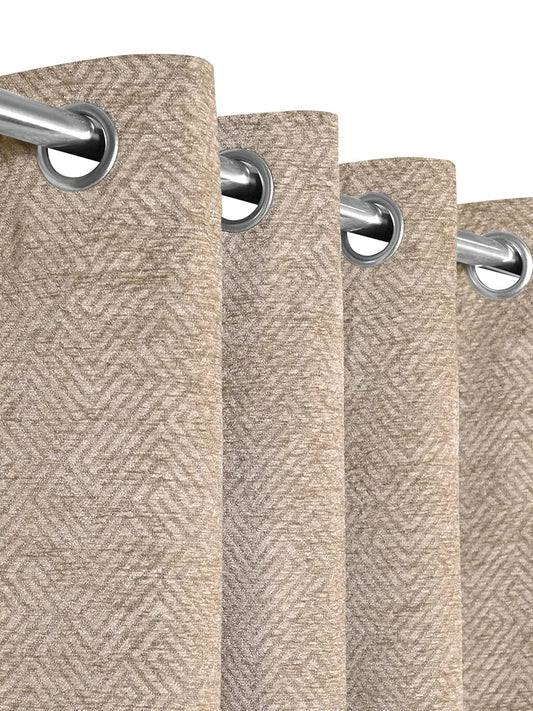 Saral Home Pacman Chenille Blackout Door Curtains 1pc Beige