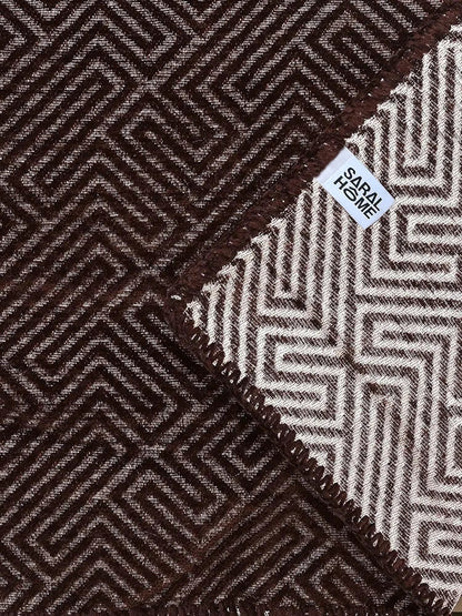 Saral Home Easy Living Chenille 3 Seater Sofa Cover Throw Brown