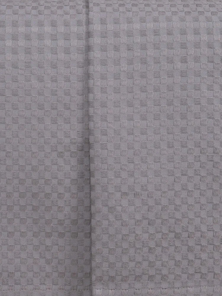 Saral Home Grey 100% Cotton Unique Waffle Design Throw/Sofacover Colour Grey