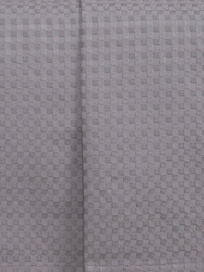 Saral Home Grey 100% Cotton Unique Waffle Design Throw/Sofacover Colour Grey