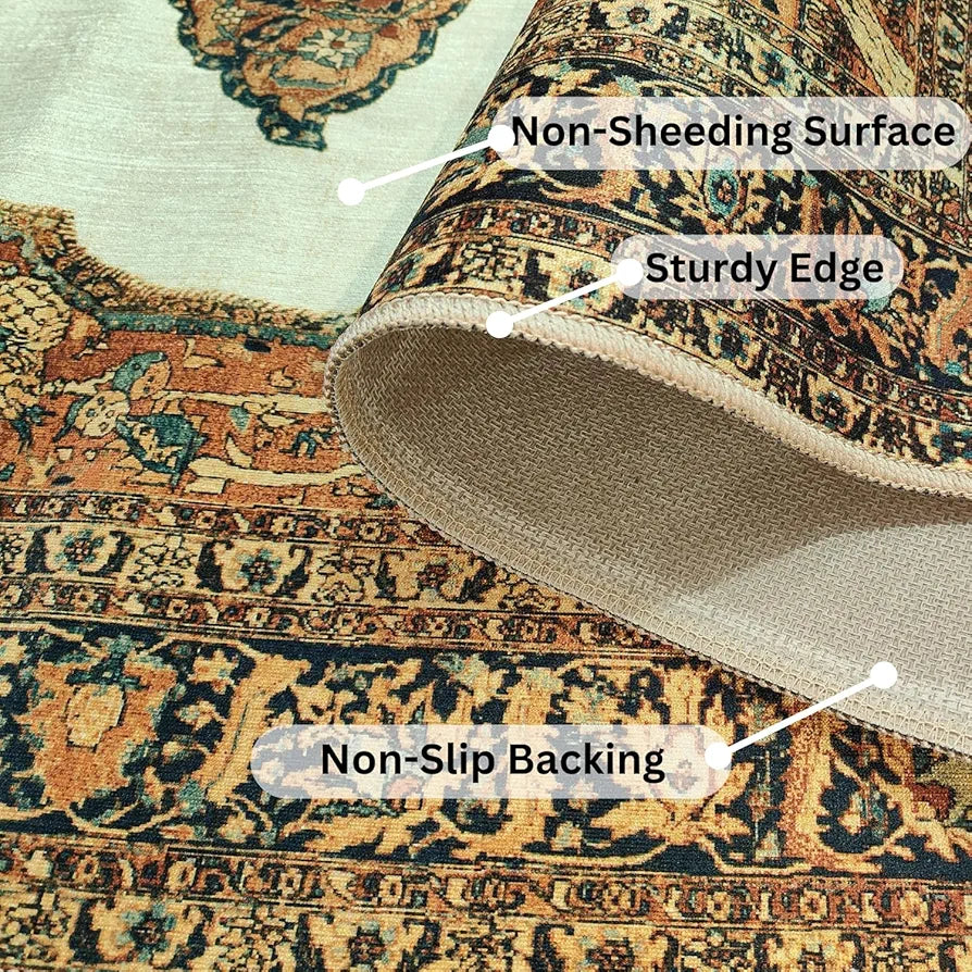 Ishro Home Premium Carpet For Hall, Bedroom, Living Room Pattern Gul Farang