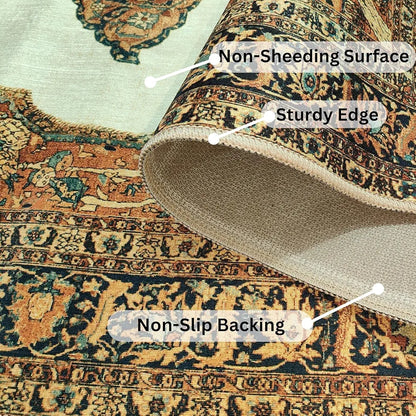 Ishro Home Premium Carpet For Hall, Bedroom, Living Room Pattern Gul Farang