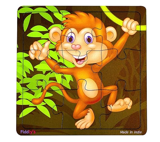 Fiddlys Wooden Paperless Jigsaw Puzzle for Children | Pack of 3 | 9 Pieces
