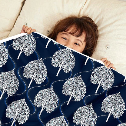 Divine Casa 120 GSM Microfiber Reversible Kids Single Bed Comforter Ultra-Soft Toddler Blanket Colour Dark Sapphire