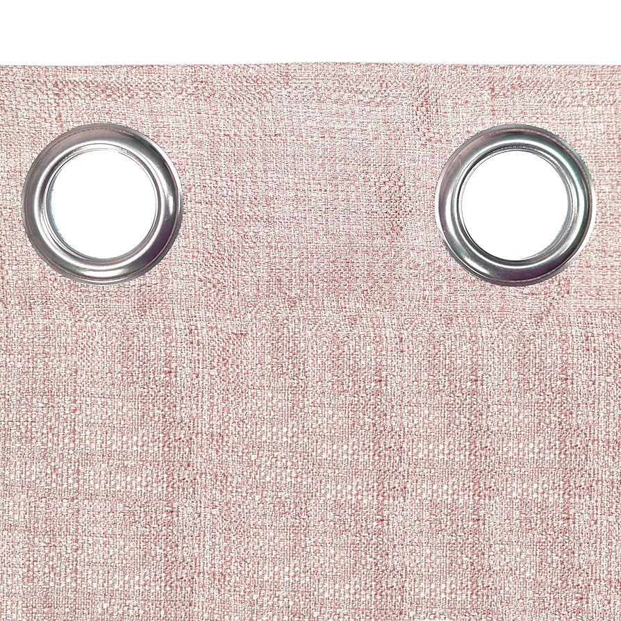 Divine Casa Textured Window Curtain 5 Feet Cameo Rose Soft Polyester Panel with Eyelets for Home Decor (Pack of 1)