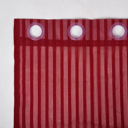 Kuber Industries Door Curtain Sheer Parda for Living Room Lining Net Maroon Colour