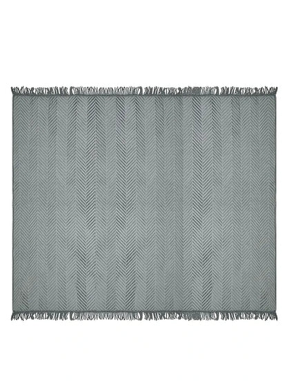 Saral Home Easy Living Velvet Chevron Sofa Throw Grey