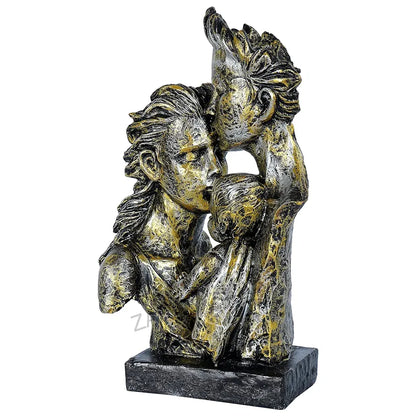 Zart Mother & Father With Child Love Statue Showpiece For Home Decor Copper