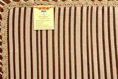 Saral Home Easy Living Soft Decorative Viscose Chenille Striped Sofa Covers Golden