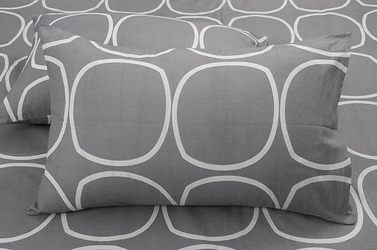 Huesland by Ahmedabad Cotton 144 TC Cotton Pillow Cover Set of 2 | Grey