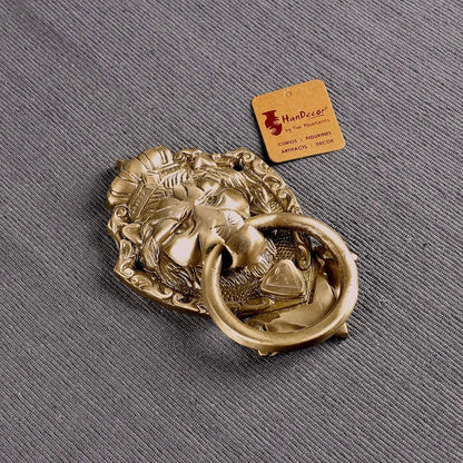 Two Moustaches Victorian Brass Door Knocker Lion Door Knocker
