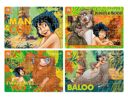 Ratna's 4 in 1 Jigsaw Puzzle 140 Pieces for Kids | 4 Jigsaw Puzzles 35 Pieces Each | Jungle Book