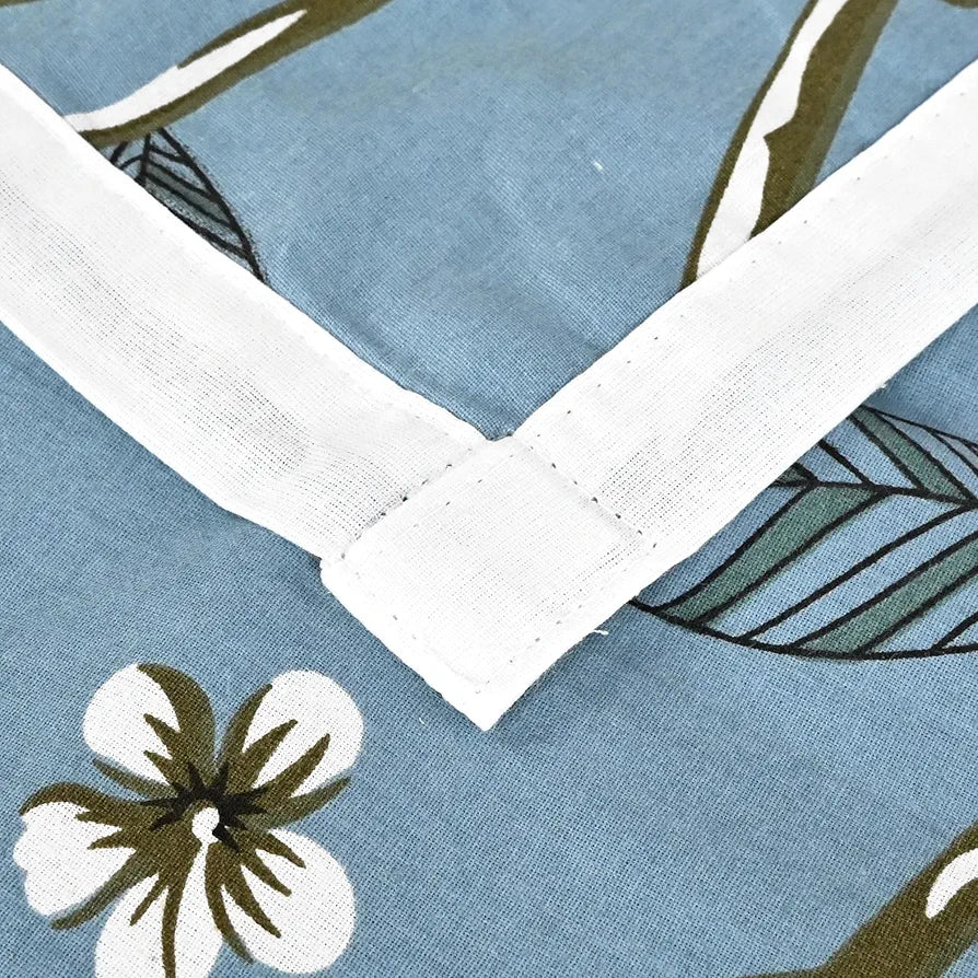 Divine Casa 100% Cotton Double Bed Dohar Ultra-Soft & Lightweight AC Blanket Colour Blossom Haven Sky Blue