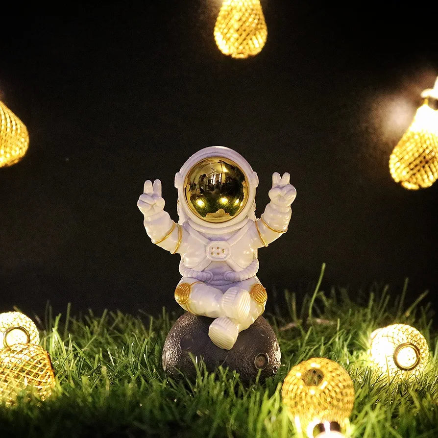 Street27 Astronaut Figurine Showpiece Gold for Home Décor Idols