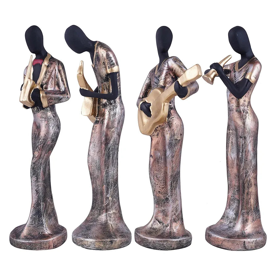 Zart Resin Musical Instrument Showpiece Set of 4
