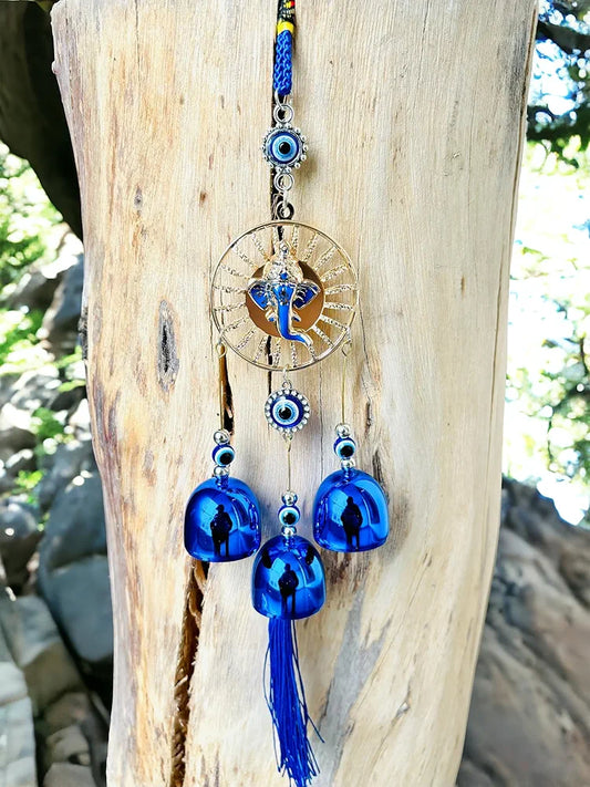 WS Evil Eye Ganesh Ji Wind Chime With 3 Bells