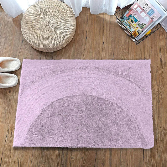 Luxe Home International Rectangular Bath Mat Super Soft Anti Skid Rabbit Fur Mats 40X60 Cm Colour Lilac