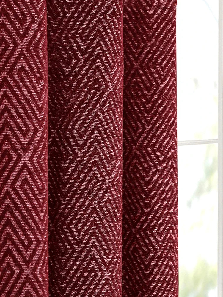 Saral Home Pacman Saral Home Chenille Blackout Window Curtains 2pc Mehroon