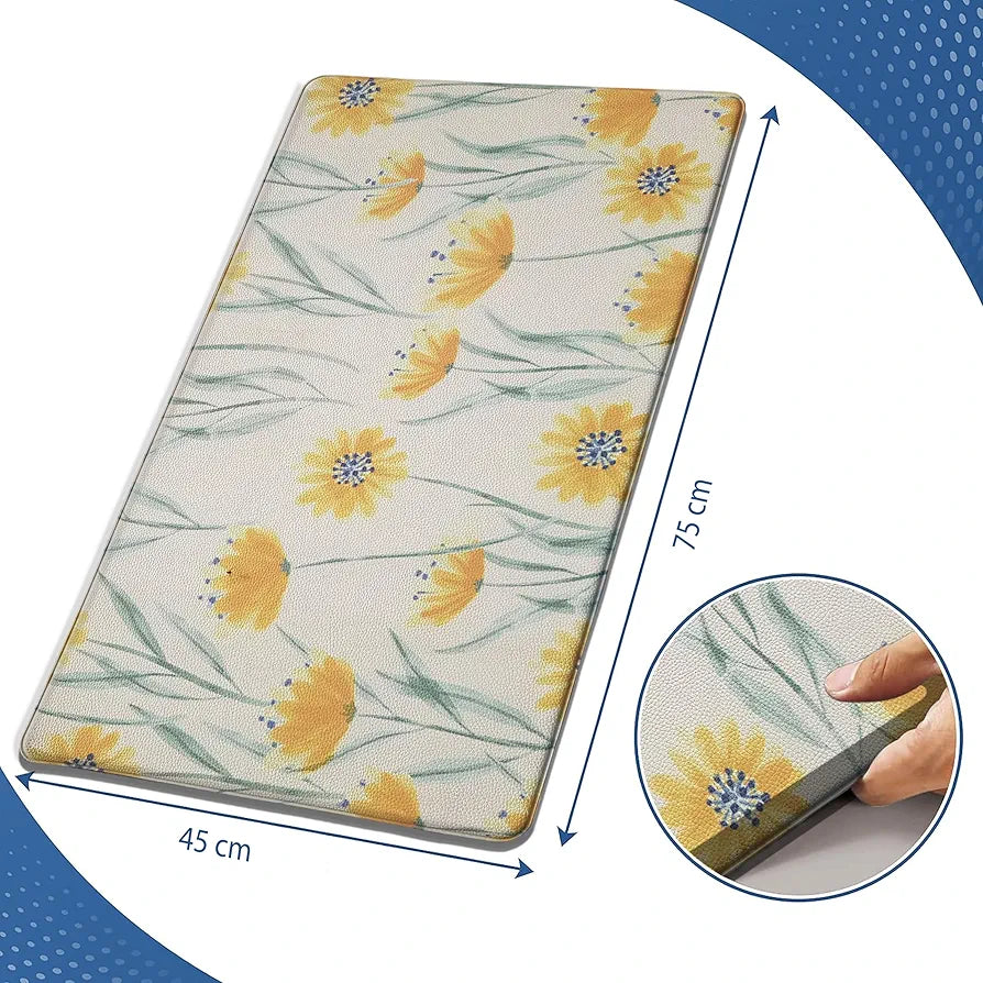 Luxe Home Columbo Anti-Fatigue Kitchen Mat Non-Slip Cushioned Comfort Mat Colour Sunflower