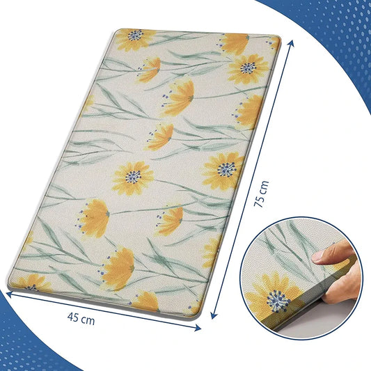 Luxe Home Columbo Anti-Fatigue Kitchen Mat Non-Slip Cushioned Comfort Mat Colour Sunflower