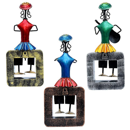 Kraftskala Musician Dolls Wall Hanging Metal Showpieces Handmade Iron