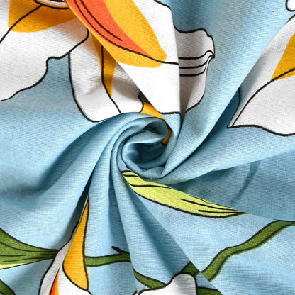 Divine Casa Floret 100% Cotton Double Dohar 120 GSM Soft & Lightweight Throw Blanket Colour Wildflower Charm