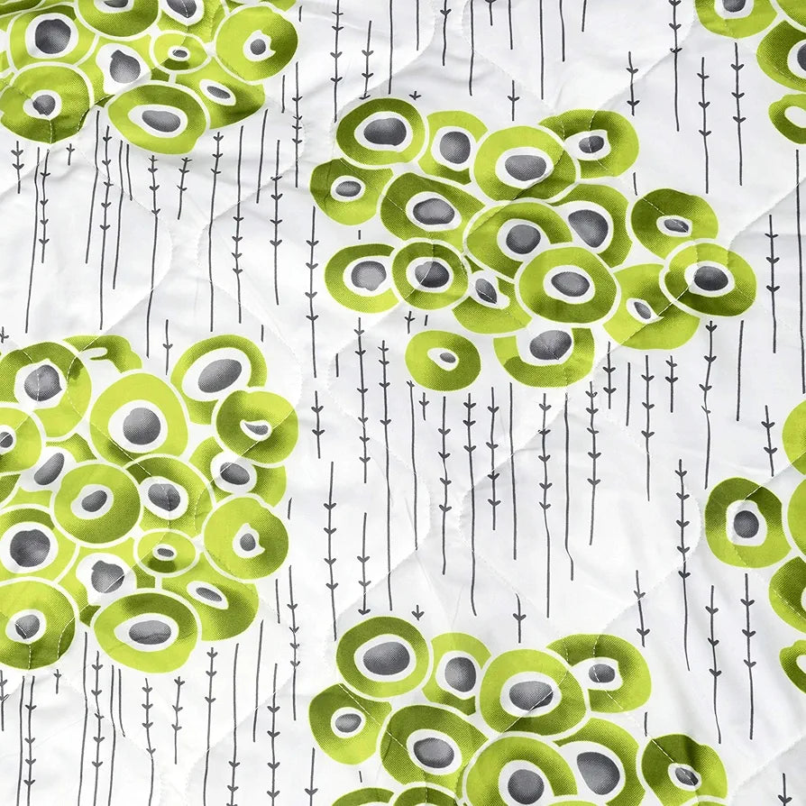 Divine Casa 120 GSM Microfiber Reversible Kids Single Bed Comforter Ultra-Soft Toddler Blanket Colour Green Glow