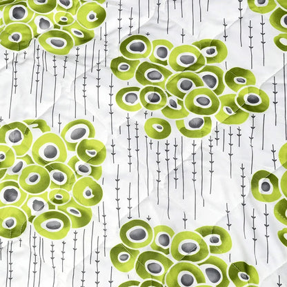 Divine Casa 120 GSM Microfiber Reversible Kids Single Bed Comforter Ultra-Soft Toddler Blanket Colour Green Glow