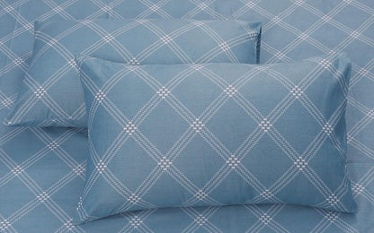 Huesland by Ahmedabad Cotton 186 TC Cotton Pillow Covers Set of 2 | Blue
