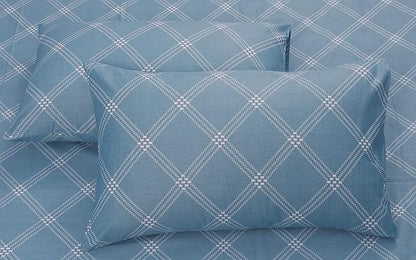 Huesland by Ahmedabad Cotton 186 TC King Size Bedsheet Cotton with 2 Pillow Covers | Grey