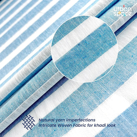 Urban Space Polyester Aari Collection Weaved Sheer Curtains for Window 5ft Long Light Filtering Curtains with Eyelets & TieBack,Set of 2 Decorative Curtains Horizontal Weaves Blue