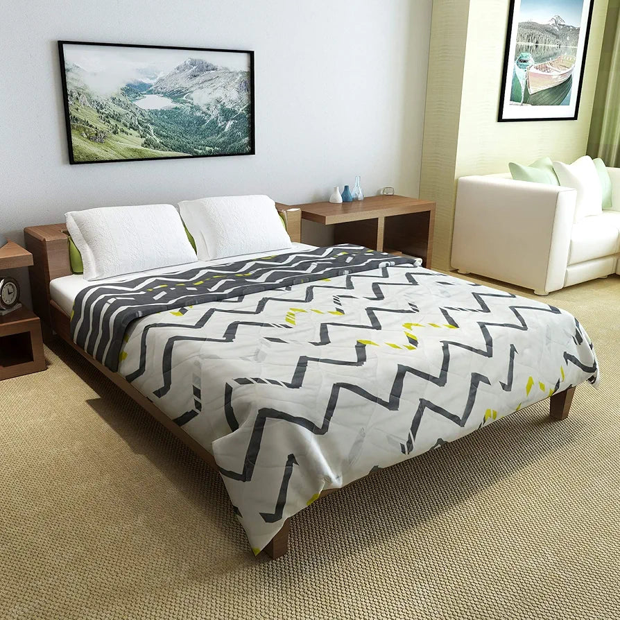Divine Casa Microfiber 150 GSM Reversible Double Bed Comforter Ultra Soft & Lightweight Blanket Colour Slate
