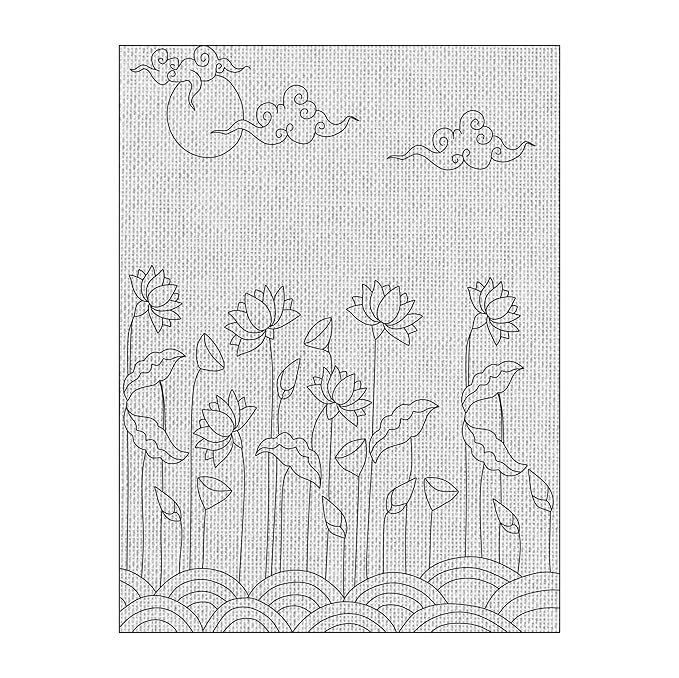 Hobby India Self Painting Beautiful Pichwai Flower Canvas | Pre-designed Canvas Board for Best Gift Adults & Artist
